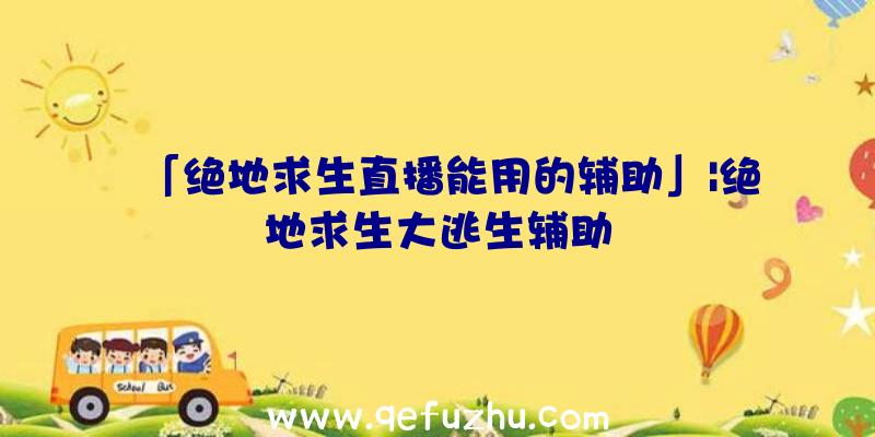 「绝地求生直播能用的辅助」|绝地求生大逃生辅助